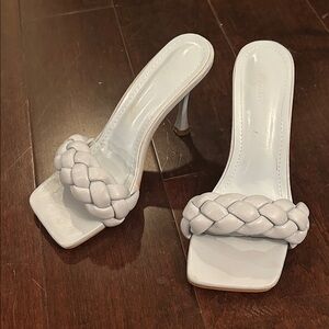 Elegant light blue Braided Heels